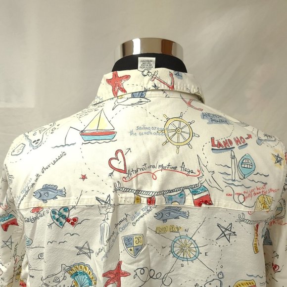 Vtg GRAFF Womens 1X White Nautical Seaside Embellished Button Down Jacket - Picture 7 of 14